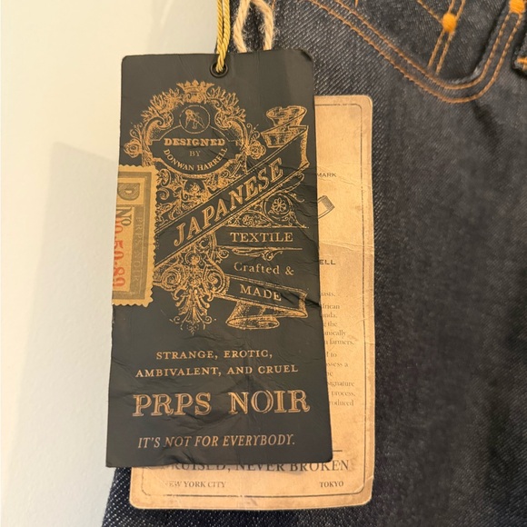 PRPS Noir “P00P01FBLD” Japanese Selvedge Jeans Made in Japan Raw Indigo Size 29 - Picture 3 of 15